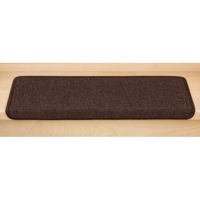 Kettelservice-Metzker Stair Treads/Step Mats in a 15-Piece Value Set, Rectangular, Coffee Brown, Coffee Brown, Rectangular, 15 Pieces