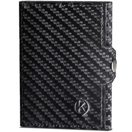 Гаманець Koruta Slim з монетницею та RFID захистом - картхолдер для чоловіків і жінок - мінімалістичний портмоне з карбону, чорний