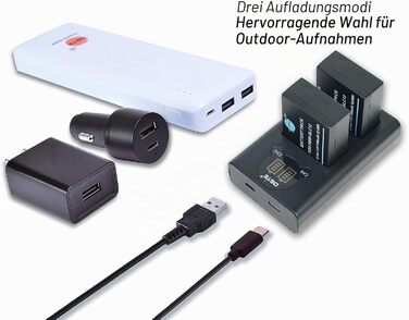 Акумулятор DSTE DMW-BLC12 + Зарядний пристрій USB для Panasonic Lumix DMC-GH2/FZ330/FZ200/FZ1000/V-LUX4/Leica Q