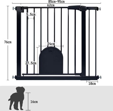 Захист для сходів HENGMEI: автоматичні металеві ворота для дитячої безпеки (85-95 см)
