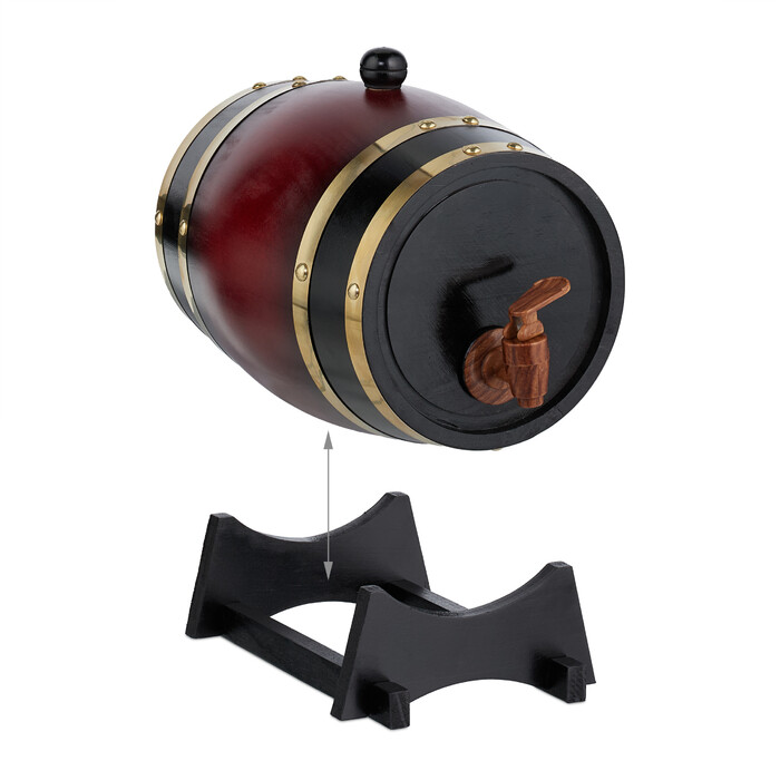 Relaxdays Small Wooden Barrel, 2.2 Liters