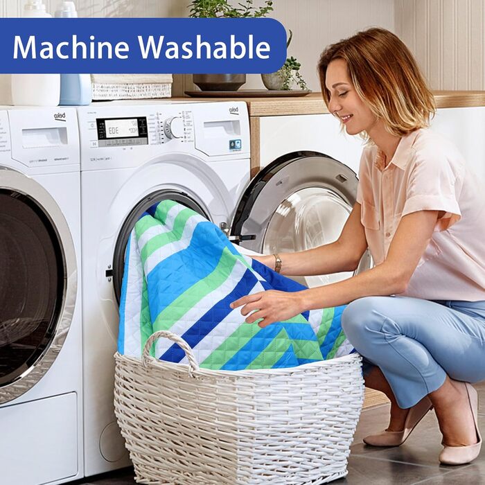 Великий плед для пікніка HX&OD, 203x152 см, водонепроникний, 3-шаровий, для кемпінгу, подорожей, парку, синій