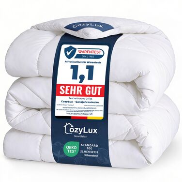 Всесезонна ковдра CozyLux 200x200 см, біла, для 4 сезонів