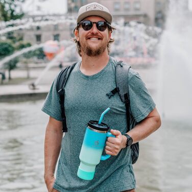 Термокружка Hydro2Go з трубочкою – BPA-free, придатна для миття в посудомийній машині, зберігає тепло 10 годин/холод 12 годин – 1200 мл, колір Sun