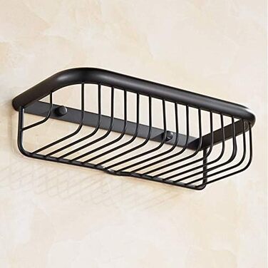 Shower caddy with oiled bronze finish, wall-mounted, bathroom shelf, storage holder for bath soap and shampoo, 30 cm length