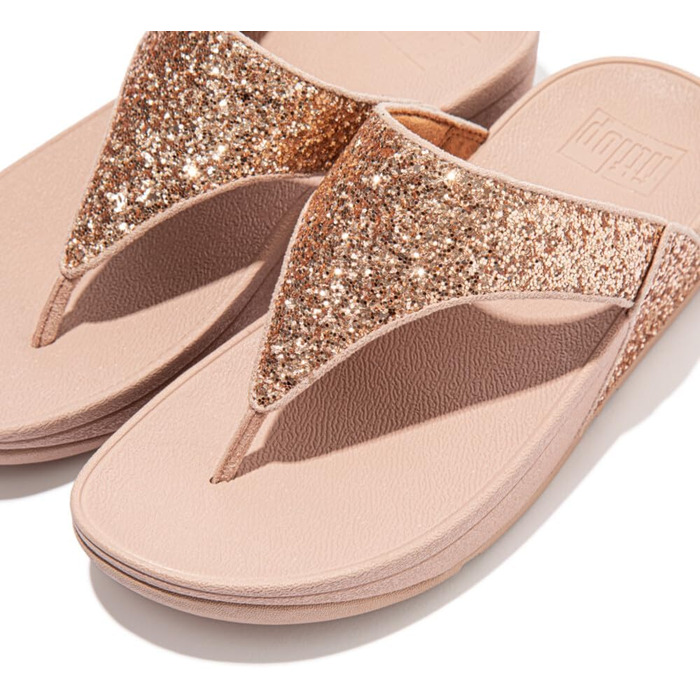 Шльопанці жіночі FitFlop Lulu Glitter рожево-золотисті, з підтримкою стопи 40 EU