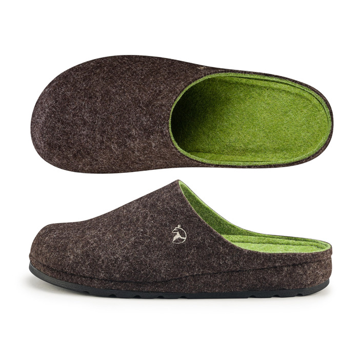 Чоловічі фетрові домашні тапочки ESTRO - теплі зимові тапочки з гумовою підошвою, розмір 41 EU, коричневого кольору