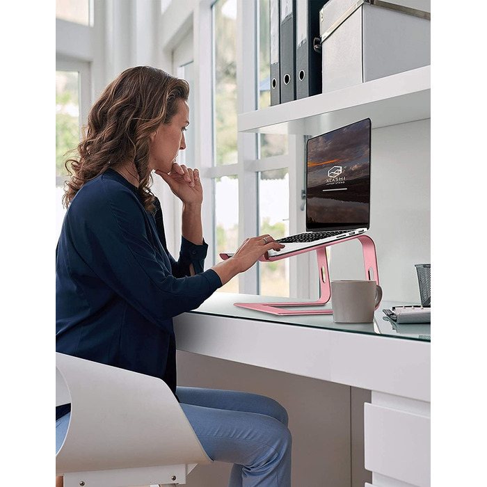 Підставка для ноутбука Soundance, алюмінієва, ергономічна, для екранів 10-15.6 дюймів, рожева