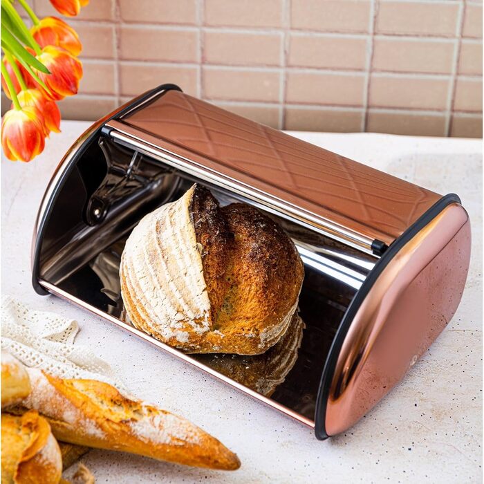 KING HOFF Металева ланчбокс для хліба (чорна, рожеве золото)