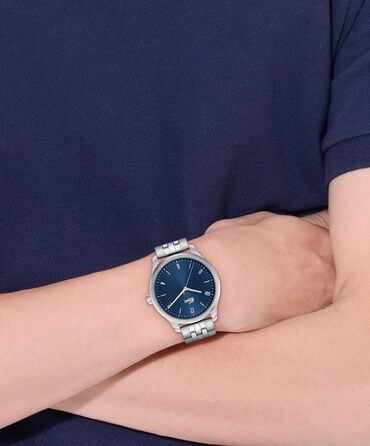 Годинник Lacoste Lisbon чоловічий: сріблястий металевий браслет або шкіряний ремінець, кварцовий механізм