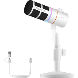 COMICA EJoy D10 Pro: Динамічний мікрофон USB/XLR з RGB-підсвічуванням та регулюванням гучності, 48kHz/24bit