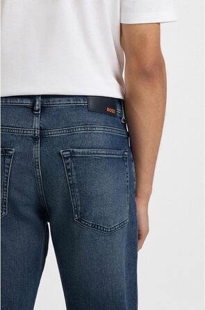 Чоловічі джинси BOSS Maine Regular-Fit сині з еластичного деніму (52W / 32L, Середньо-синій 427)