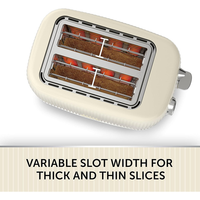 Тостер Breville Multiwave 2-шкіфковий Vanille Creme, кремово-сріблястий | VTR003