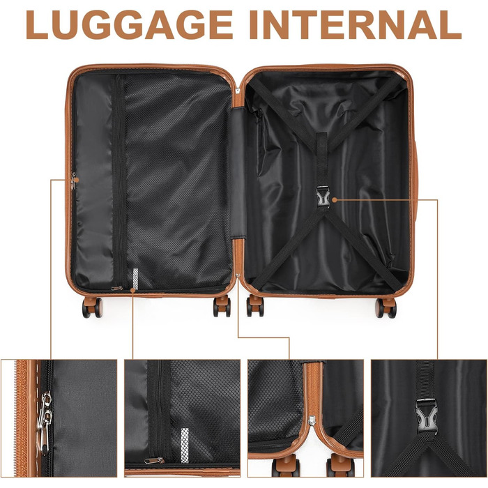 Чемодан British Traveller для ручної поклажі, середній, 64 x 43 x 26.5 см, з TSA-замком, ABS+PC, 24'+28' (білий)