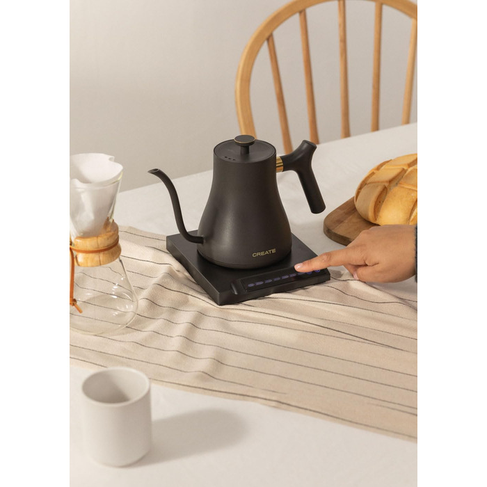 Electric Kettle 0.5L - HATTORI STUDIO - White with Keep Warm, Safety System, Thermostat, Digital Display, Temperature Indicator, 880W