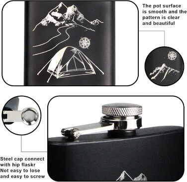 Набір фляг 260мл з нержавіючої сталі: фляга для віскі, міні-фляга, подарунок (зелений, сірий, для активного відпочинку)