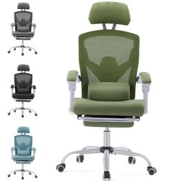 Офісне крісло DUMOS Ергономічне - з підлокітниками та підставкою для ніг, для дому та офісу