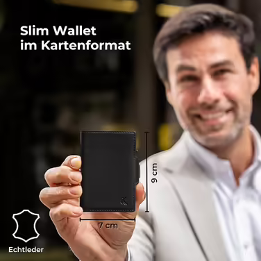 KIDMAN Icarus Genuine Leather Slim Wallet with Alucase and Coin Pocket | Large Bill Compartment | Small Wallet for Men with RFID | Mini Wallet for Men | Card Holder for up to 8 Cards | Green