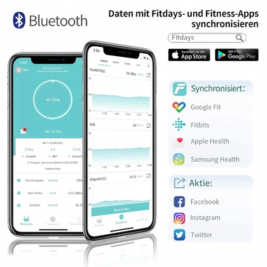 Цифрові Bluetooth-ваги F4 для аналізу складу тіла та вимірювання відсотка жиру
