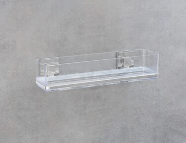 WENKO Vacuum-Loc Bathroom Wall Shelf Quadro Maxi, 2 tiers, with removable bowl, mounting without drilling, stainless steel/plastic, 38.5 x 8.5 x 14.5 cm