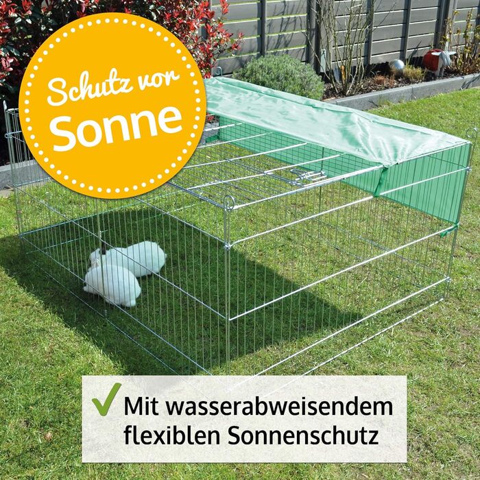 Вольєр для дрібних тварин Zooprinz Weatherproof з міцним дахом та сонцезахистом - ідеальний для вашого улюбленця на вулиці. Міцний металевий каркас, компактно складається, 3 розміри (M).