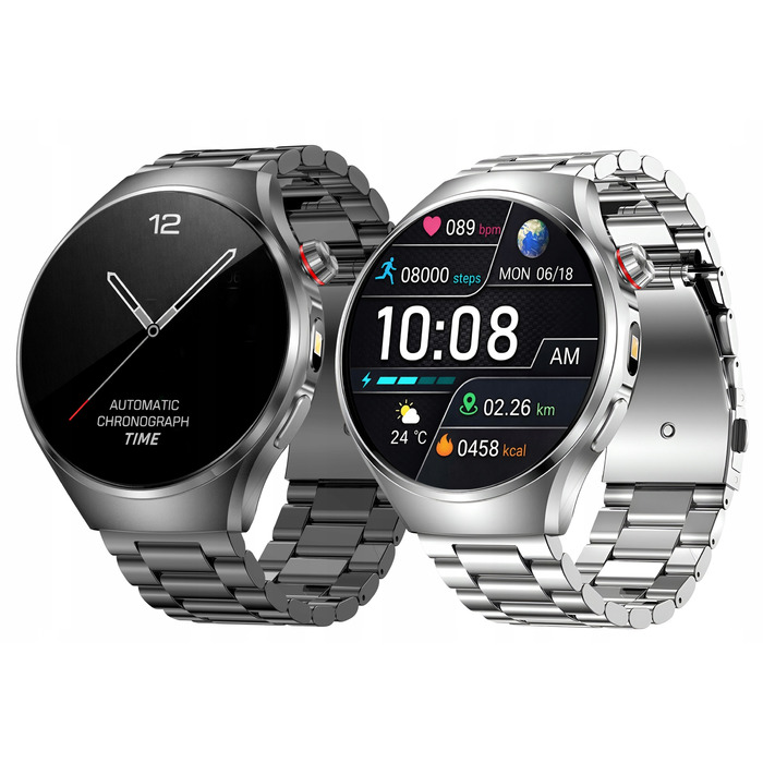 Смарт-годинник Lazird Zegarek з AMOLED-дисплеєм, вимірюванням тиску та рівня глюкози, чорний