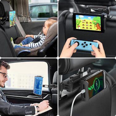 Тримач для планшету Carehabi в авто: універсальний, висувний, для iPad, Samsung Tab, Switch, Fire HD та інших пристроїв 4-12.9 дюймів