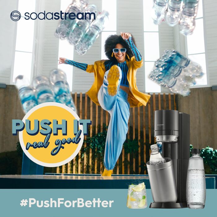 SodaStream Gaia: Газова вода вдома | Чорний колір, з CO2 балончиком та пляшкою 1L | Електричний напій