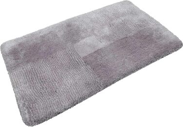 Homie Living Bath Rug, Bath Mat, fluffy, soft pile, non-slip and washable, San Piero (60 x 100 cm, Grey) Grey 60 x 100 cm