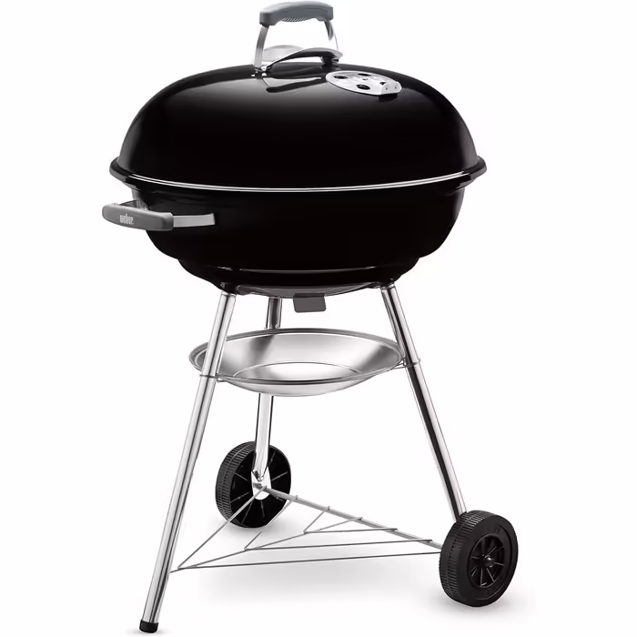 Вугільний гриль Weber Compact Kettle 47 см, чорний, кришка, чохол, комплект із стартером Rapidfire