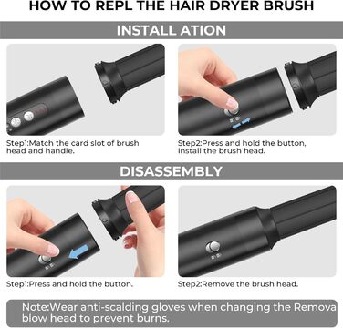 UKLISS Airstyler Pro 7-в-1: фен, стайлер, локони, випрямлення. Без екстремального нагріву, чорний/білий золотий