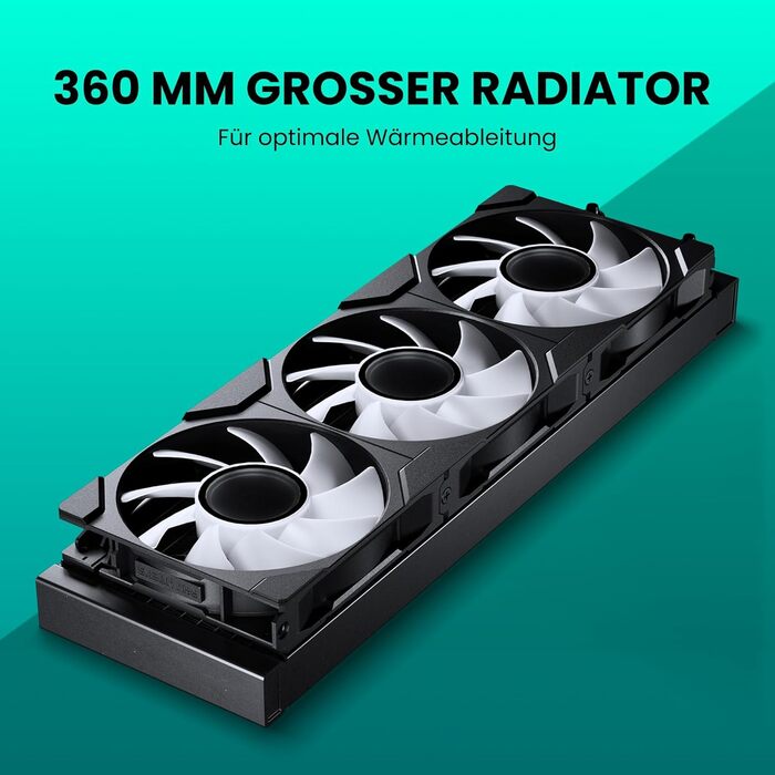 Phanteks Glacier One 360M25 Gen2: Система водяного охолодження AiO, 360 мм, 3 RGB вентилятори, тиха помпа 20 дБ, RGB-керування