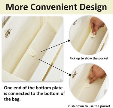 Органайзер для дверей Youdenova з 4 кишенями та 2 гачками, настінна підвісна полиця для зберігання, для ванної, спальні, дитячої кімнати (Бежевий)