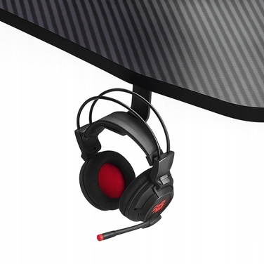 Ігровий комп'ютерний стіл з LED-підсвіткою, сучасний геймерський стіл, 140 см, чорний