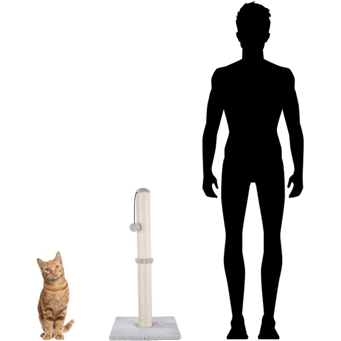 Дім для кота Dimaka з сизалевого мотузка та плюшевого покриття, сірий, 74 см