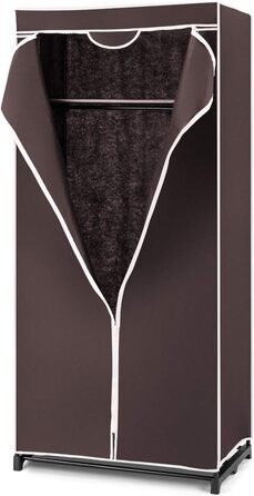 RELAX4LIFE Wardrobe with Metal Frame, Fabric Closet with Large Storage Space, Folding Wardrobe with Cover, Textile Closet with Non-Slip Feet, Folding Clothes Closet Fabric Wardrobe (Coffee Brown)