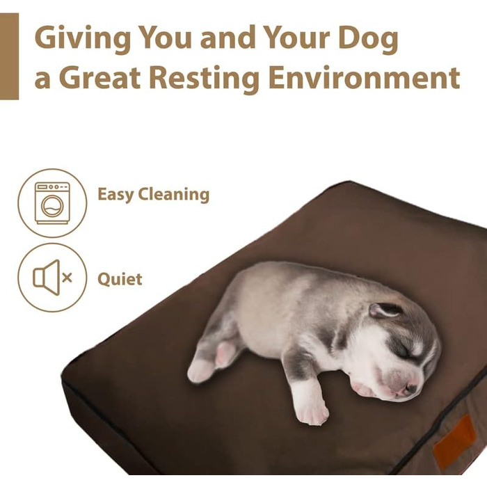 Ліжко для собак Ellie-Bo, XXL, зелене з коричневими паспалями, 117x75x10 см, з м'яким, пральним матрацом та водонепроникним покриттям Oxford