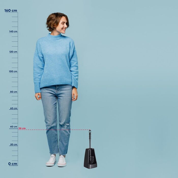 Набір для чищення унітазу Levin (Чорний), 38 см, з контейнером