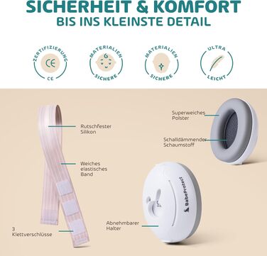 Захисні навушники для немовлят Babeprotect Ear Protect, шумопоглинання 25 дБ, регульовані та комфортні, бежеві (сертифікат CE)