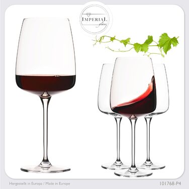 Набір келихів для білого вина 'Milano' 480 мл (4 шт.) з кристалічного скла. Підходить для вина Шардоне. Можна мити в посудомийній машині.