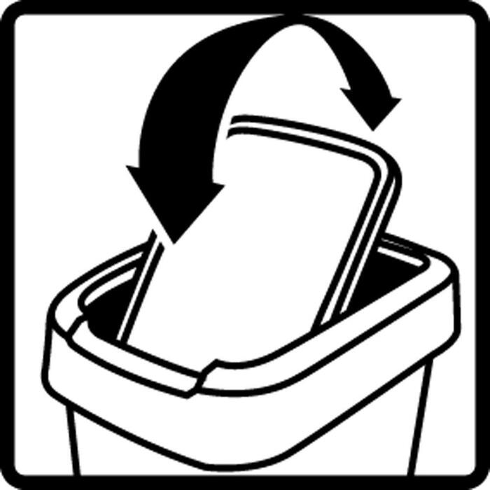 Відро для сміття Rotho Twist 50л з кришкою, чорний/сріблястий, BPA-free, PP пластик, 50 літрів