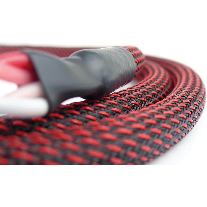 Акустичний кабель Dynavox Perfect Sound High-End з банановими роз'ємами, гнучкий, чорний/червоний, 2 x 5 м