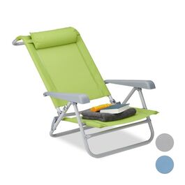 Relaxdays Складаний шезлонг з подушкою для шиї