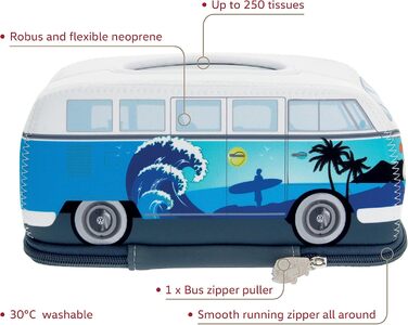 Диспенсер для паперових серветок BRISA VW Collection Volkswagen T1 Bulli Bus (Surf/Blau), 24 см