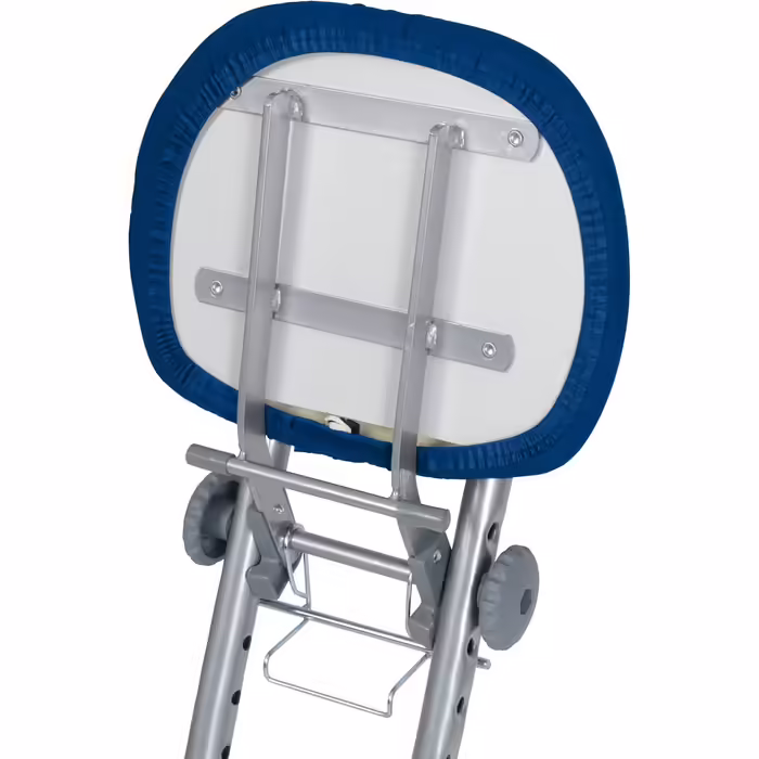 Rebell Ironing Aid Standing Aid Standing Chair 6-Way Height Adjustable Folding Ironing Chair Standing Seat Ergonomic Sitting - Standing seat for ironing with backrest (Blue)