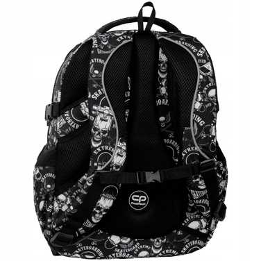 Шкільний рюкзак CoolPack 29 л, багатокамерний, білий/чорний/сірий