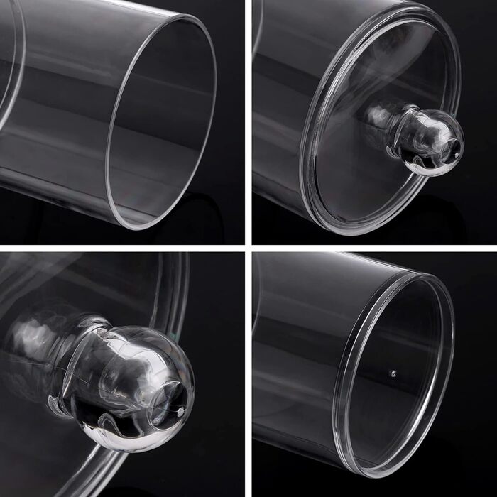 Набір контейнерів для ватних паличок, кульок та дисків Tbestmax, 3 шт. з дерев'яними кришками, 340 мл (12oz)