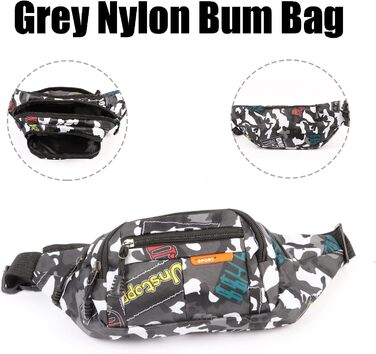 Водонепроникна поясна сумка-рюкзак камуфляжного стилю з багатьма відділеннями для чоловіків, жінок та дітей. Виготовлена з нейлону, ідеальна для бігу, спорту, подорожей та активного відпочинку.