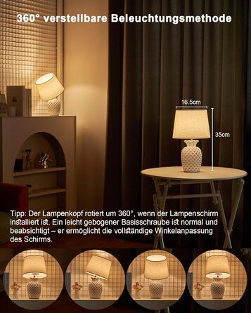 LED-лампа Egobasic на акумуляторі з пультом, таймером та регулюванням яскравості, змінне підсвічування, керамічна основа у вигляді ананаса, для спальні, кухні, вітальні