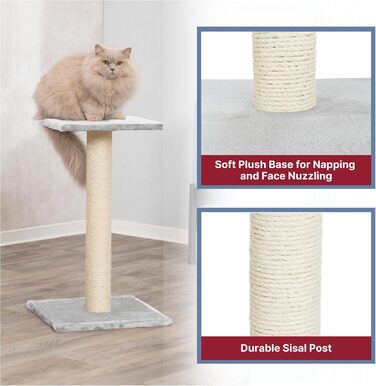 Trixie 43342 Cat Scratching Tree with Mirror, 69 cm, plated grey, 1 piece (1-pack)
